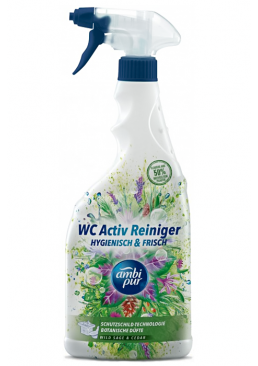 Універсальний засіб для чищення туалету і ванної кімнати Ambi Pur WC Botanical Fragrances Дика шавлія і кедр, 750 мл